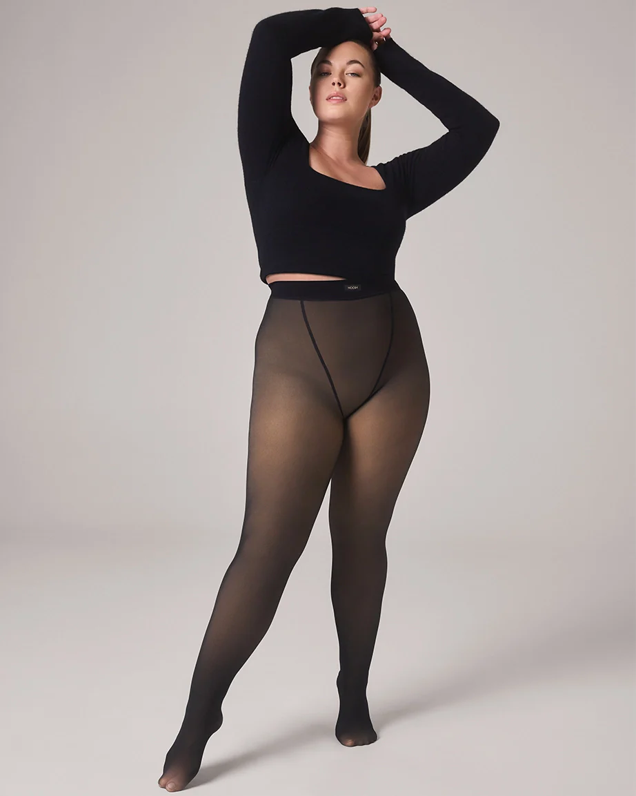 TOAST - FLEECE-LINED TIGHTS - SHEER ILLUSION - Image 2